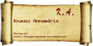 Knausz Annamária névjegykártya